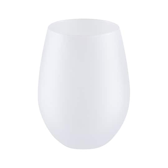 Craft Express 17oz. Frosted White Stemless Glass, 4ct.